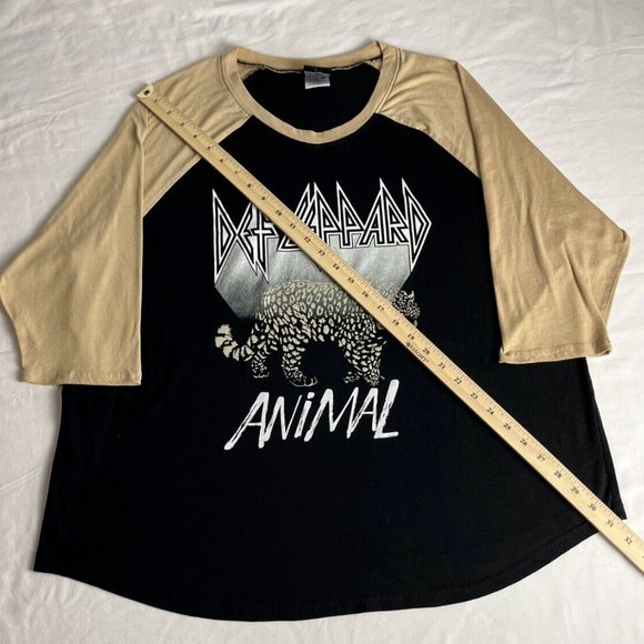 Def Lepperd T-Shirt Women's Size 2X Black/Yellow Crew Neck Graphic Raglan Sleeve - Picture 6 of 14